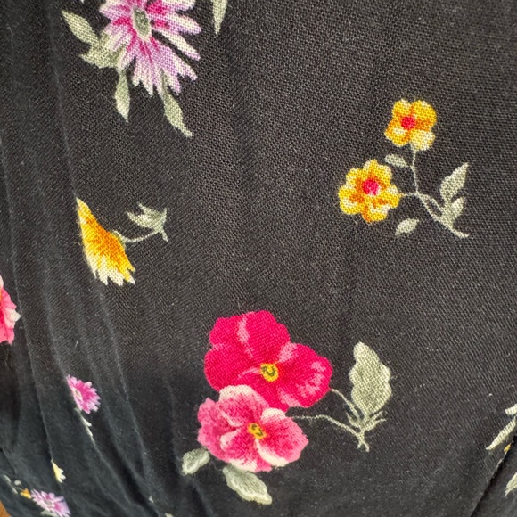 Vintage 90’s Black and Pink Floral Short Sleeve Mini Dress - Picture 5 of 10